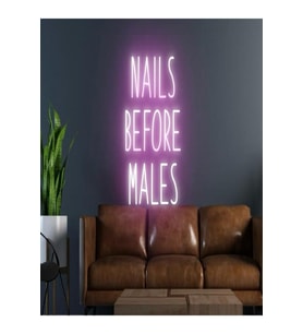 NAILS BEFORE MALES Yazılı Neon Tabela