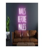 NAILS BEFORE MALES Yazılı Neon Tabela