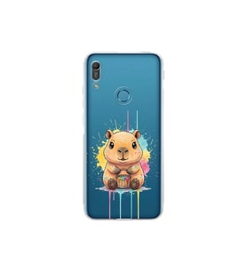 Huawei Y6 Pro 2019 ile Uyumlu Splash Kapibara Tasarımlı Şeffaf Silikon Kılıf