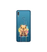 Huawei Y6 Pro 2019 ile Uyumlu Splash Kapibara Tasarımlı Şeffaf Silikon Kılıf