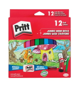 PRİTT 12 RENK JUMBO MUM BOYA