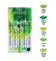 Talens Ecoline Brush Pen 5li Set Yeşil Tonlar
