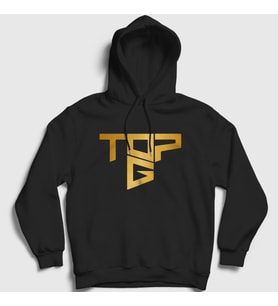 Presmono Unisex Beyaz Logo Topg Andrew Tate Kapüşonlu Sweatshirt 448793tt (Siyah)