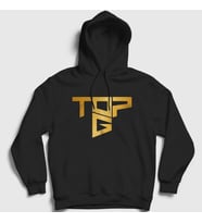 Presmono Unisex Beyaz Logo Topg Andrew Tate Kapüşonlu Sweatshirt 448793tt (Siyah)