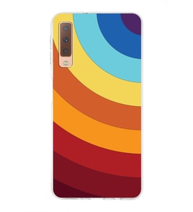 Samsung Galaxy A7 (2018)  Kapak Renk Cümbüşü Tasarımlı Şeffaf Silikon Kılıf
