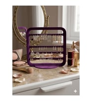 Zarif Modern Küpe Standı, Mor Takı Düzenleyici, Takı Standı , Küpe askısı , 4 bölmeli Organizer