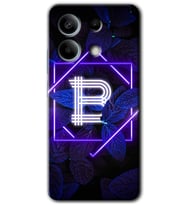Redmi Note 13 Pro 5G Kılıf HD Desen Baskılı Kılıf - Dark Neon Yaprak B Harfi