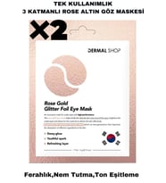 Dermal 2 ADET Tek Kullanımlık 3 Katmanlı Rose Altın Folyo Göz Maskesi