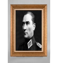 EV İŞYERİ OFİS İÇİN ALTIN ÇERÇEVELİ PASPARTULU ATATÜRK TABLO S12