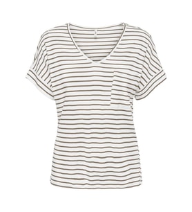 ONLIBEN S/S MOSTER V-NECK GLITTER TOPJRS (Beyaz)