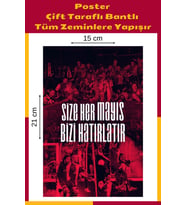 Size Her Mayıs Bizi Hatırlatır Poster, Çift Taraflı Bantlı, Tüm Zeminlere Yapışır, (15 x 21 cm).