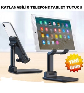 Masaüstü Tablet ve Telefon Tutucu Katlanabilir Masaüstü Stand Video İzleme Aparat Telefon Şarj Stand