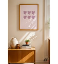 Mor Kalp Deseni, Ahşap Çerçeveli Duvar Tablosu - Modern Ev Dekorasyonu