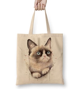 Cat Kedi Bez Çanta Uzun Saplı
