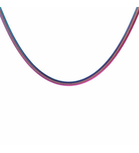 Ice Blue Renk Çelik Kadın Press Snake Zincir (Çok Renkli)