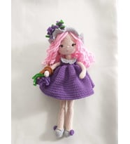 Sepetli Lavanta Bebek Amigurumi Organik Oyuncak