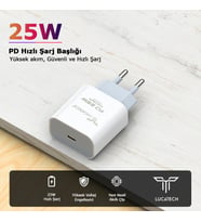 iPhone 6/7/8/X/11/12/13/14 uyumlu 25W Hızlı Şarj Aleti