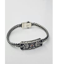 Yantra Silver 925 Ayar Uzak Şehir Cihan Albora Gümüş Erkek Bileklik (Oksitli)