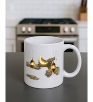 Ramazan Bayramına Özel Tasarımlı Kupa (Mavi-Gold)