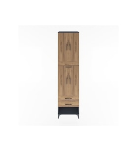 Hyperion Dolap 3 Raflı 3 Çekmeceli 4 Kapaklı 60x44x243 Antrasit-Çam