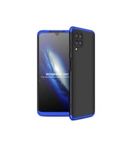 Samsung Galaxy M32 Uyumlu Kılıf Zore Ays Kapak (Siyah-Mavi)