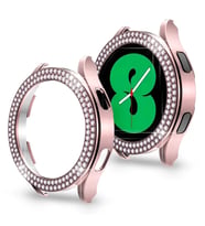 Samsung Galaxy Watch 6 44 mm Kenar Taşlı Kasa Koruyucu (Ekran Koruyucusuz) (Pembe)