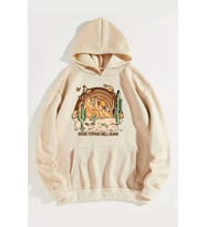 Arizona Baskılı Unisex Oversize Sweatshirt (Bej)