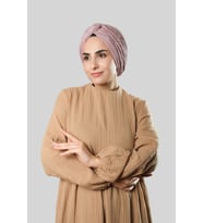 Violet Çapraz Büzgülü Piliseli Tesettür Bone Fukuro Kendinden Desenli 2316_21