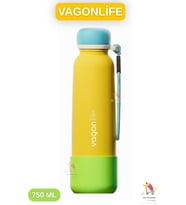 Vagonlife 750 ML Canlı Renkler Bilek Askılı Paslanmaz Çelik Termos (Sarı)