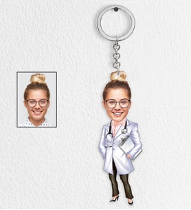 Kişiye Özel Doktor Tasarımlı Karikatür Anahtarlık 4
