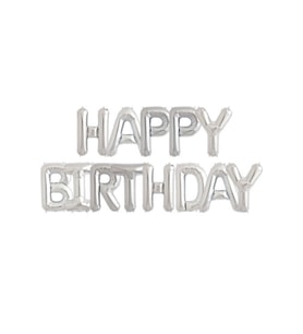 Happy Birthday Yazılı Harf Folyo Balon 16 Inç 40 cm Gümüş