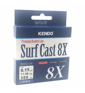 Kendo Surf Cast 8X Fıghtıng 300 mt Örgü İp ( ICE BLUE) 0,15 mm. - 9.50 Kg.