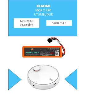 Xiaomi Mop 2 Pro Robot Süpürge Uyumlu Batarya 5200 mAh - NORMAL KAPASİTE