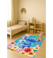 Modern Desenli Dijital Baskı Kaymaz Taban Çocuk ve Genç Odası Halısı H0871