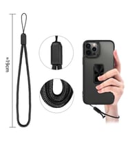 Uyumlu Model Apple iPhone 12 Pro Kılıf Charm Kısa iPli Şeffaf Kapak (Siyah)