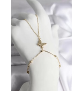 316L Çelik Gold Renk Kelebek Model Kadın Şahmeran - TJ-SN740