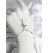 316L Çelik Gold Renk Kelebek Model Kadın Şahmeran - TJ-SN740