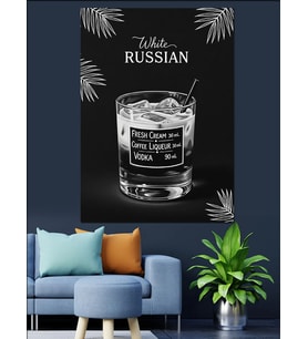 Rus Votkası Retro Afiş Dekoratif Kanvas - Mdf Ahşap Tablo