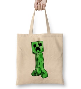 Minecraft Creeper 02 Bez Çanta Uzun Saplı