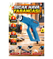 2000W Seramik Rezistanslı Isı Tabancası – 380°C / 500°C Çift Sıcaklık Ayarlı