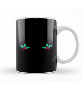 Christmas Chest Holly Kupa Bardak Porselen