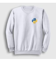 Presmono Unisex Beyaz Logo Python Developer Yazılımcı Sweatshirt 336437tt (Beyaz)