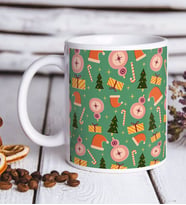 BK Gift Yılbaşı Tasarımlı Beyaz Kupa Bardak-9