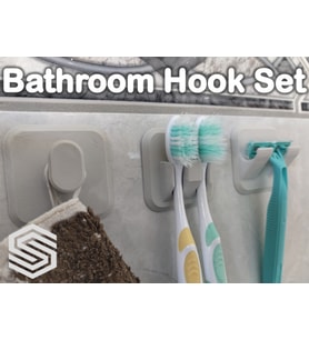 Banyo Askı Seti - Diş Fırçası Tutucu, Tıraş Bıçağı Standı ve Havlu Askısı