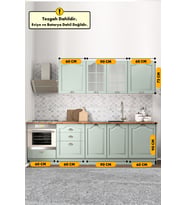 270 Cm Greena Tezgahlı Mdf Membran Kapaklı Hazır Mutfak Dolabı