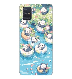 Samsung Galaxy A51 Uyumlu Panda Tasarımlı Şeffaf Telefon Kılıfı