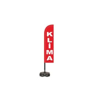 Reklamediyoruz Klima Temalı Kırmızı Renk  Yelken Bayrak