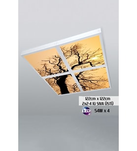 124cm X 124cm-dörtlü- Led-sıva Üstü-216w-ekmek Fırını Led Aydınlatma-avize Modelleri-