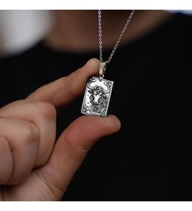 Özel Tasarım Boğa Burç Kolye 925K Gümüş