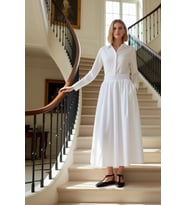 Kadın Maxi Etek Yüksek Bel Lastikli Kloş Kesim Terrycotton Dokuma Rahat Günlük Modern Şık Konforlu